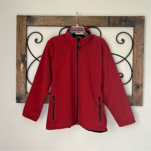Eddie Bauer Performance System Burgundy Pile Fleece Full Zip Jacket Size XXL
